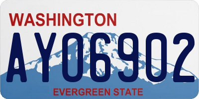 WA license plate AYO6902