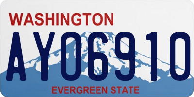 WA license plate AYO6910