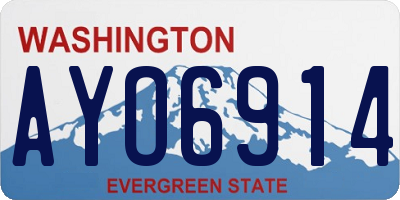 WA license plate AYO6914