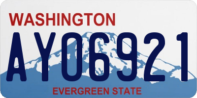 WA license plate AYO6921
