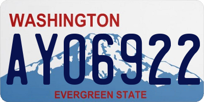 WA license plate AYO6922