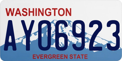 WA license plate AYO6923