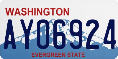 WA license plate AYO6924