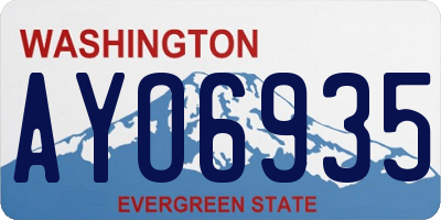 WA license plate AYO6935