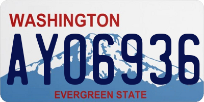 WA license plate AYO6936