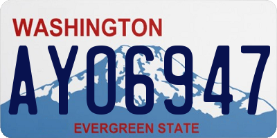 WA license plate AYO6947