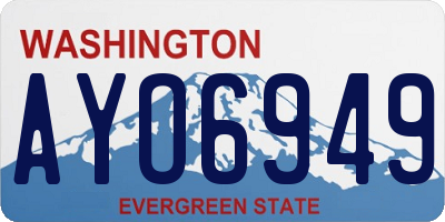 WA license plate AYO6949