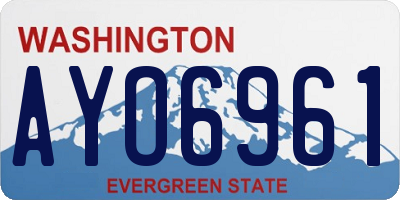 WA license plate AYO6961