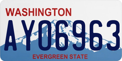 WA license plate AYO6963