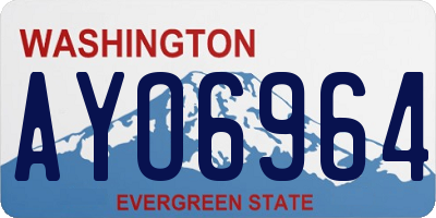 WA license plate AYO6964