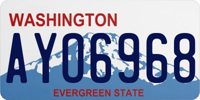 WA license plate AYO6968