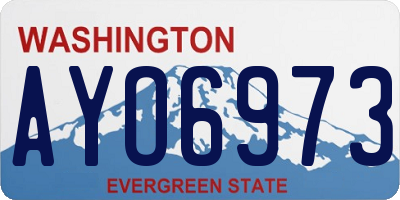 WA license plate AYO6973
