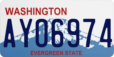 WA license plate AYO6974