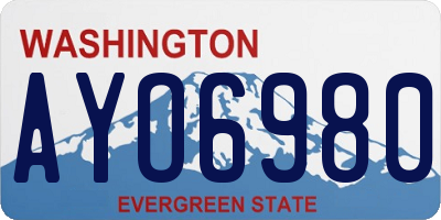 WA license plate AYO6980