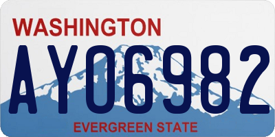 WA license plate AYO6982