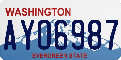 WA license plate AYO6987