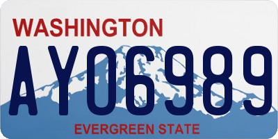 WA license plate AYO6989