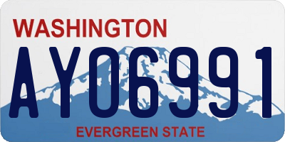 WA license plate AYO6991