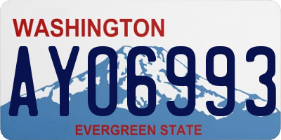 WA license plate AYO6993