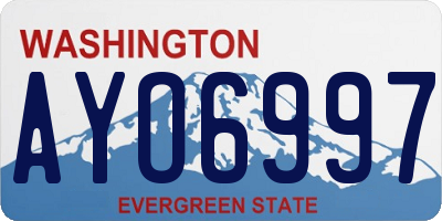 WA license plate AYO6997