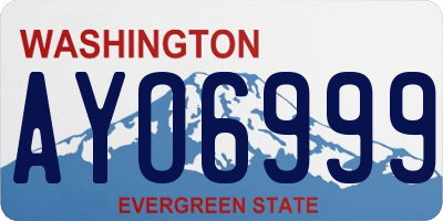 WA license plate AYO6999