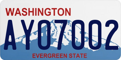 WA license plate AYO7002
