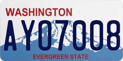 WA license plate AYO7008