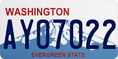 WA license plate AYO7022