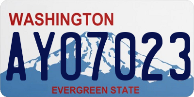 WA license plate AYO7023