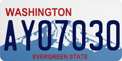 WA license plate AYO7030