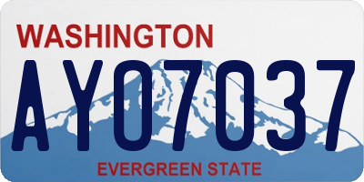 WA license plate AYO7037