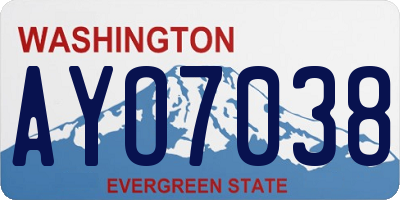 WA license plate AYO7038