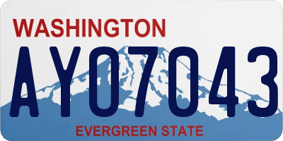 WA license plate AYO7043