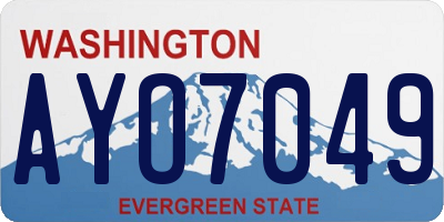 WA license plate AYO7049