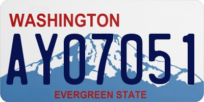 WA license plate AYO7051