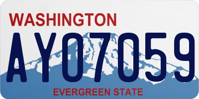 WA license plate AYO7059