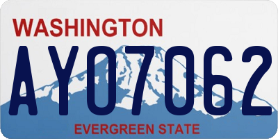 WA license plate AYO7062