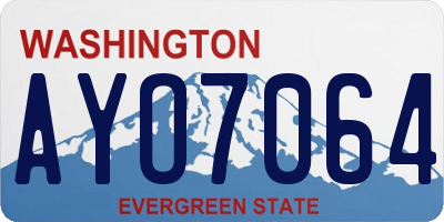 WA license plate AYO7064