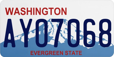 WA license plate AYO7068