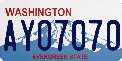 WA license plate AYO7070