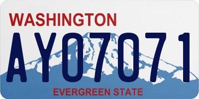 WA license plate AYO7071