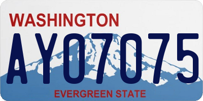 WA license plate AYO7075