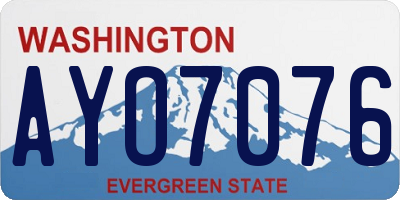 WA license plate AYO7076