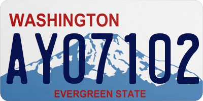 WA license plate AYO7102