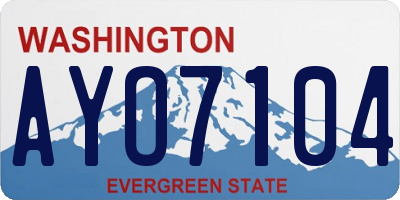 WA license plate AYO7104