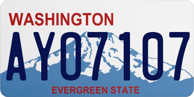 WA license plate AYO7107