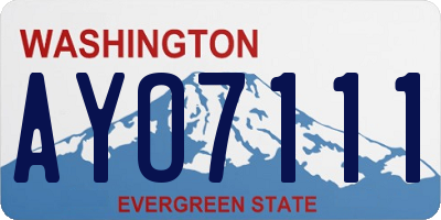 WA license plate AYO7111