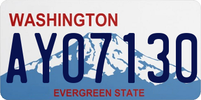 WA license plate AYO7130