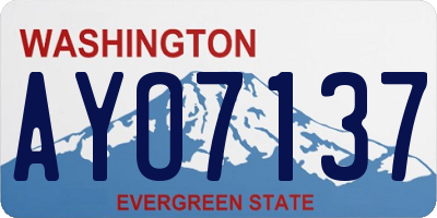 WA license plate AYO7137