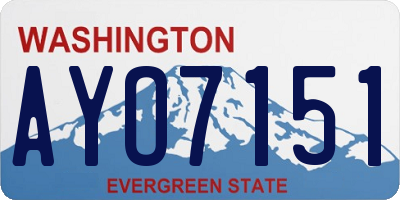WA license plate AYO7151